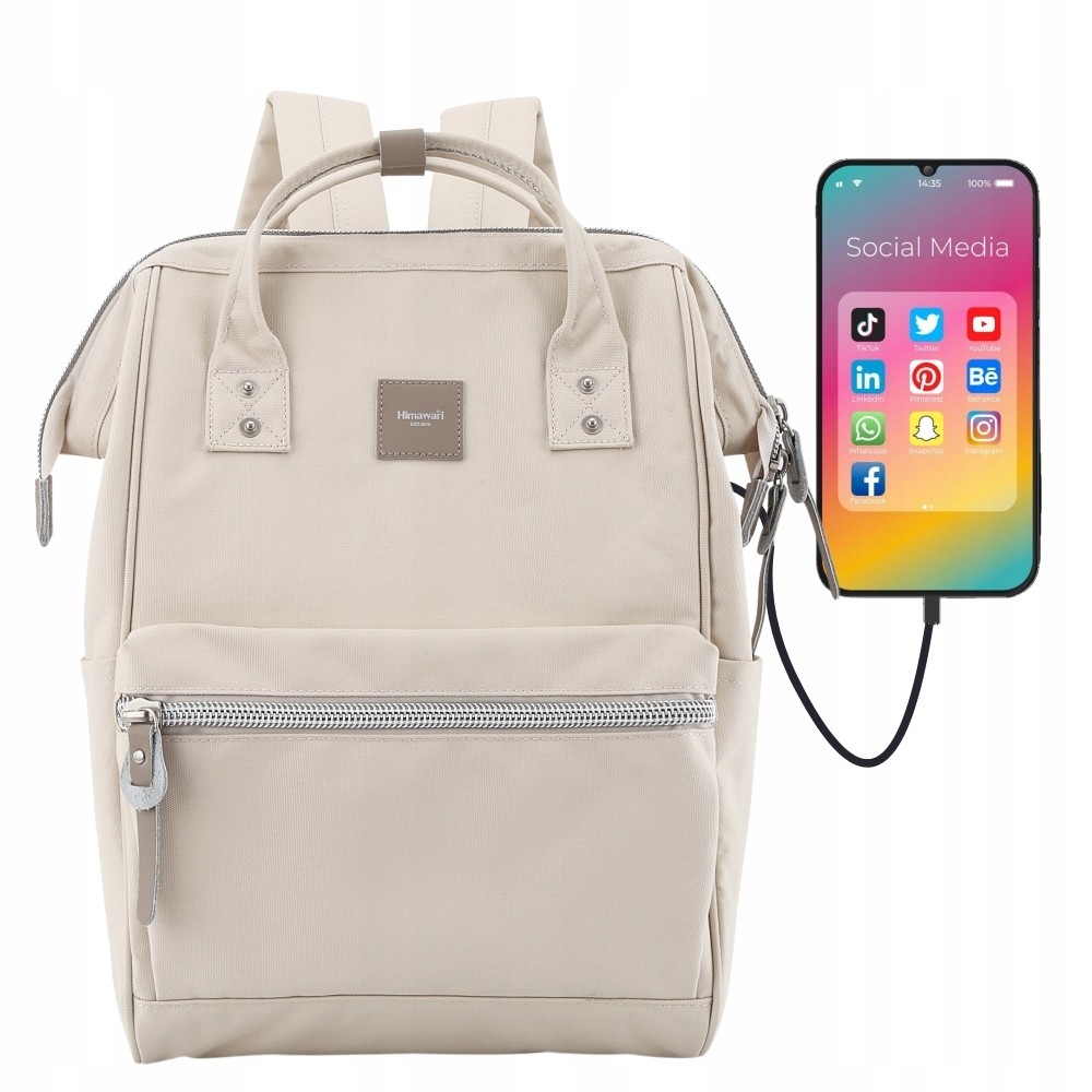 Himawari® mestský batoh na notebook s USB portom, štýlový a praktický